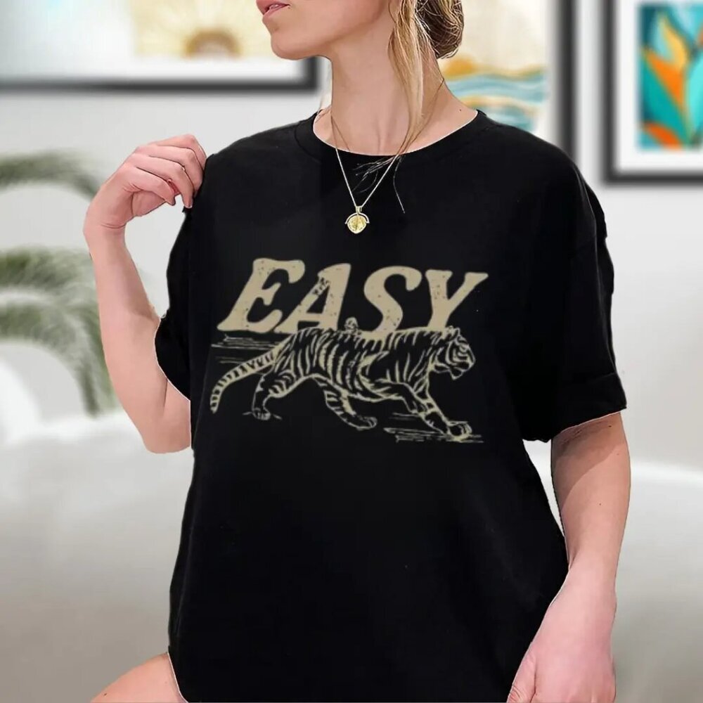 Easy Tiger T-Shirt, Retro Graphic Tiger Tee, Funny Cool Animal Shirt, Vintage 24